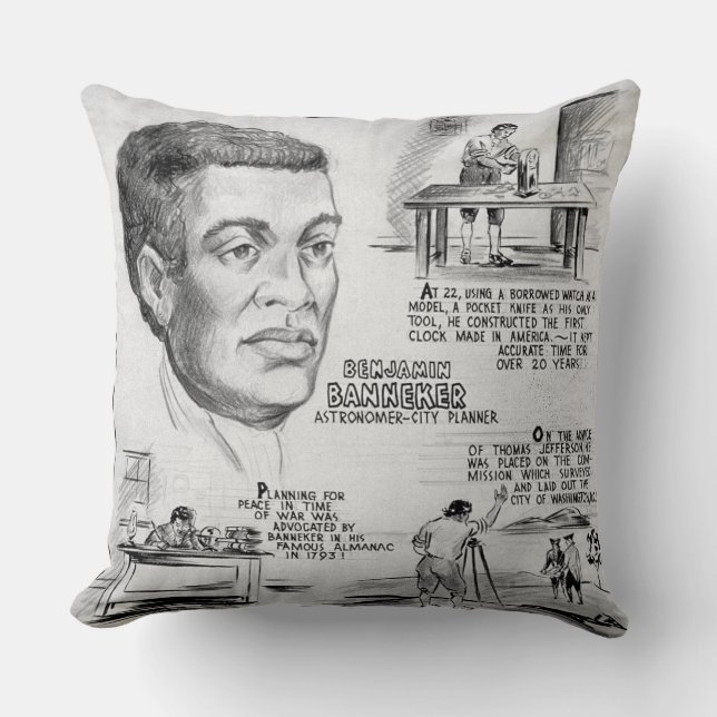 Benjamin Banneker: Black Scientist & Revolutionär Kissen (Vorderseite)