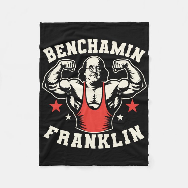 Benjamin Benchamin Franklin Bench Press Bodybuildi Fleecedecke (Vorderseite)