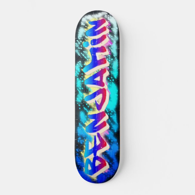 BENJAMIN Customisé Graffiti Skateboard (Recto)