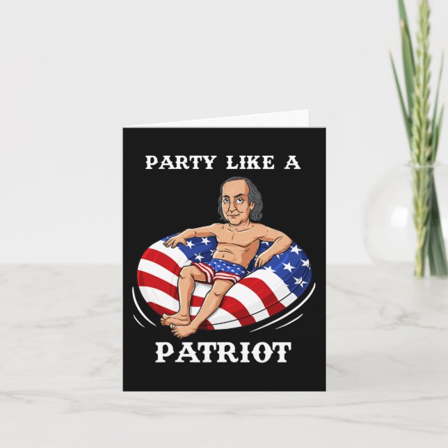 Benjamin Franklin 4. Juli USA Patriot Fun Karte (Vorderseite)