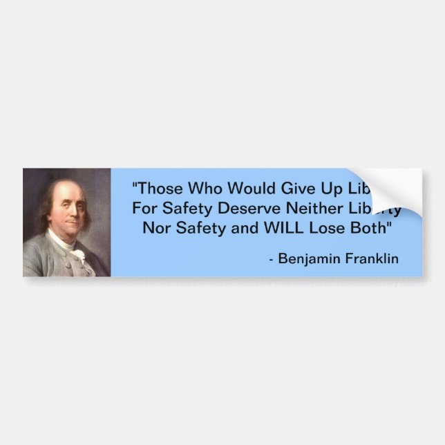 Benjamin Franklin Autoaufkleber (Vorne)
