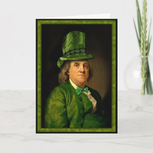 Benjamin Franklin Clover St Patrick's Day Karte