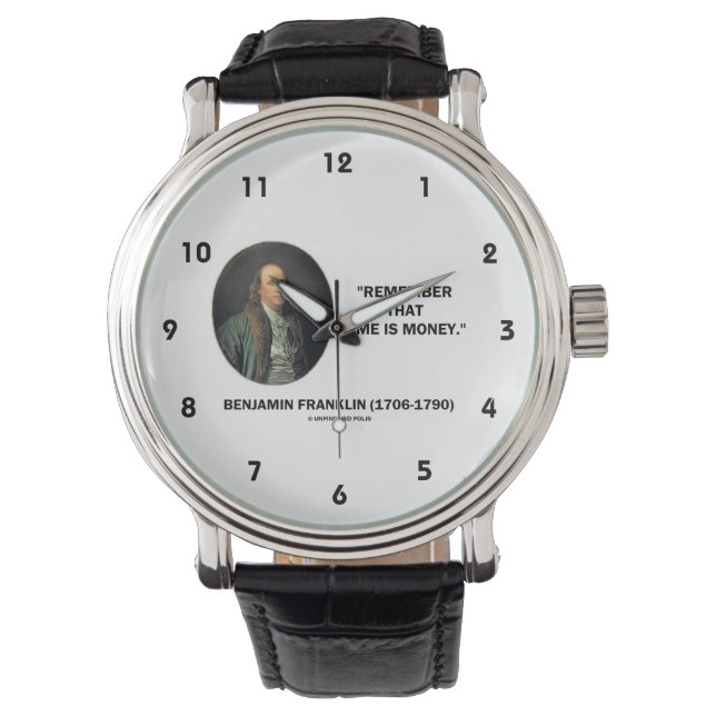 Benjamin Franklin erinnert sich an die Zeit ist Ge Armbanduhr (Vorderseite)