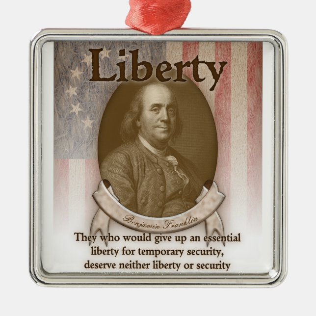 Benjamin Franklin - Freiheit Silbernes Ornament (Vorne)