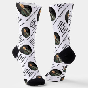 Benjamin Franklin Genius ohne Bildung Zitat Socken