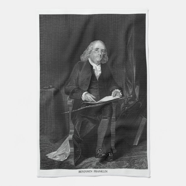 Benjamin Franklin Geschirrtuch (Vertikal)