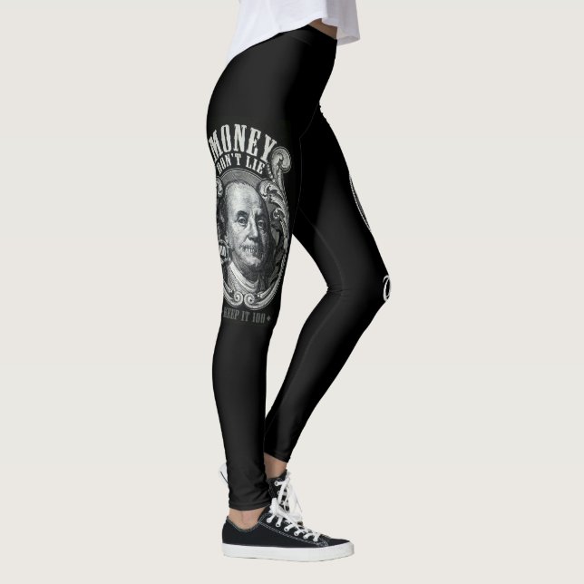 Benjamin Franklin handgezeichnetes Design Leggings (Rechts)