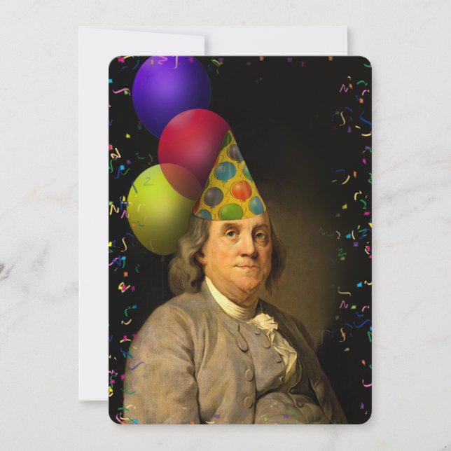 Benjamin Franklin Happy Birthday Einladung (Vorderseite)