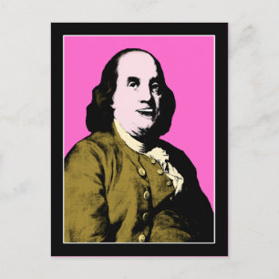 Benjamin Franklin im Pop-Art-Stil Postkarte