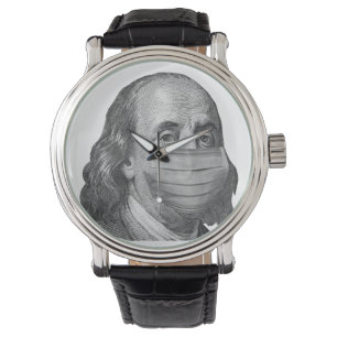 Benjamin Franklin in Maske Armbanduhr
