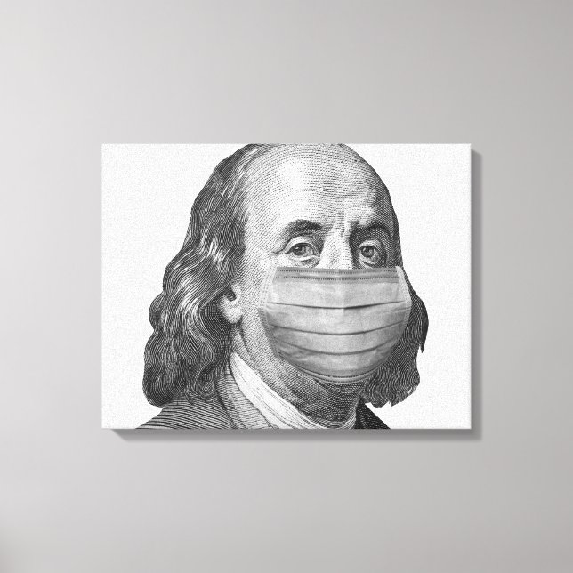 Benjamin Franklin in Maske Leinwanddruck (Vorderseite)