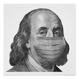 Benjamin Franklin in Maske Poster
