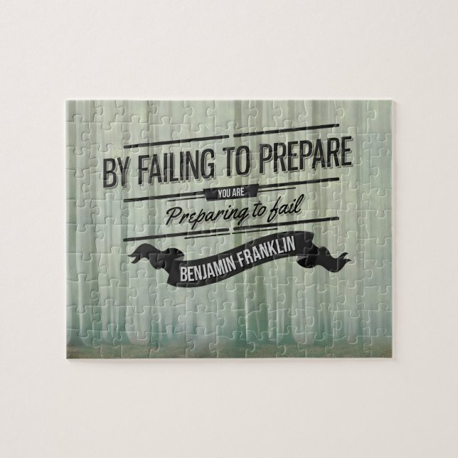 Benjamin Franklin Inspirational Zitat "Vorbereitun (Horizontal)