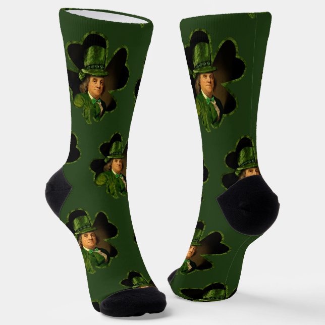 Benjamin Franklin Klee St. Patricks Day Socken (Gewinkelt)