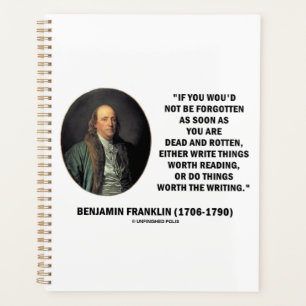 Benjamin Franklin lässt sich nicht vergessen, schr Planer