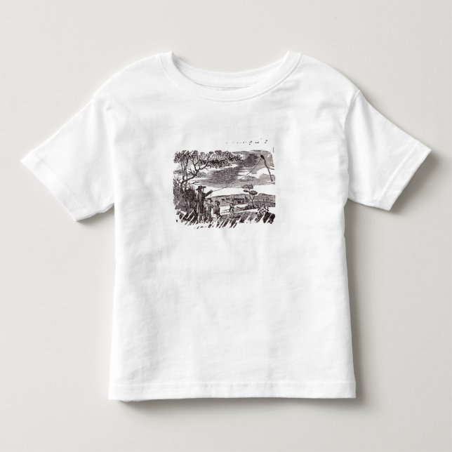 Benjamin Franklin leitet sein Drachen-Experiment Kleinkind T-shirt (Vorderseite)