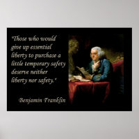 Benjamin Franklin Liberty Freedom Zitat Print