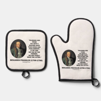 Benjamin Franklin Müßiggang Stolz Steuer Schwerere Ofenhandschuh & Topflappen-Set