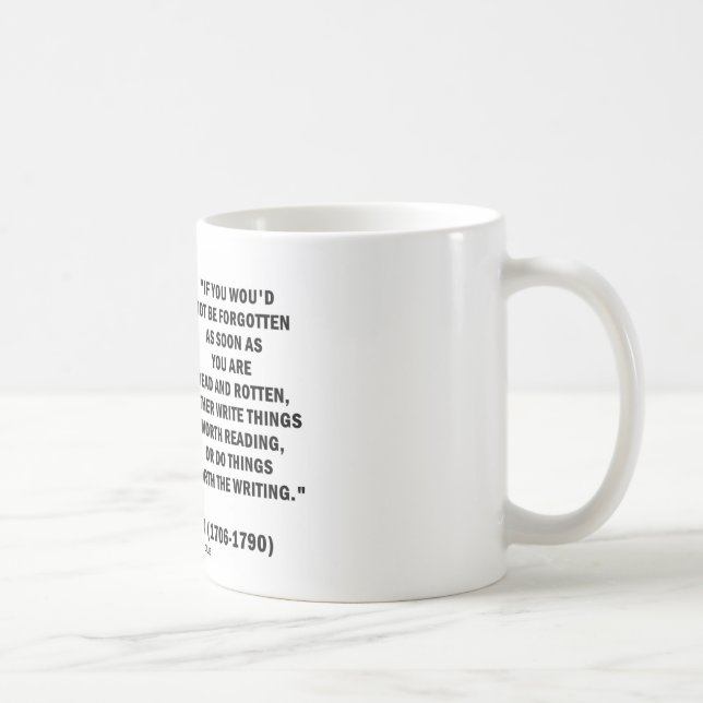 Benjamin Franklin nicht vergessen werden, Kaffeetasse (Rechts)
