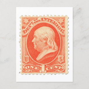 Benjamin Franklin One Cent US-Postwertzeichen Postkarte
