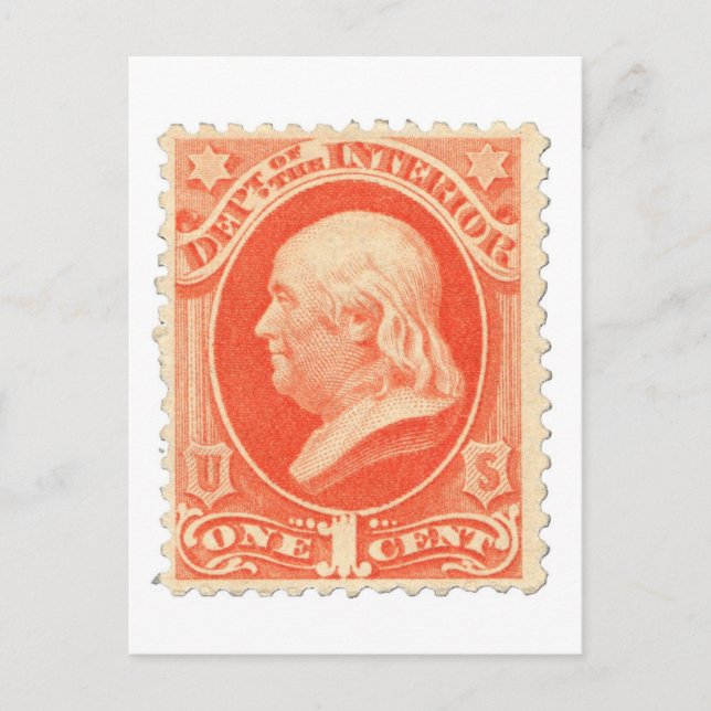 Benjamin Franklin One Cent US-Postwertzeichen Postkarte (Vorderseite)
