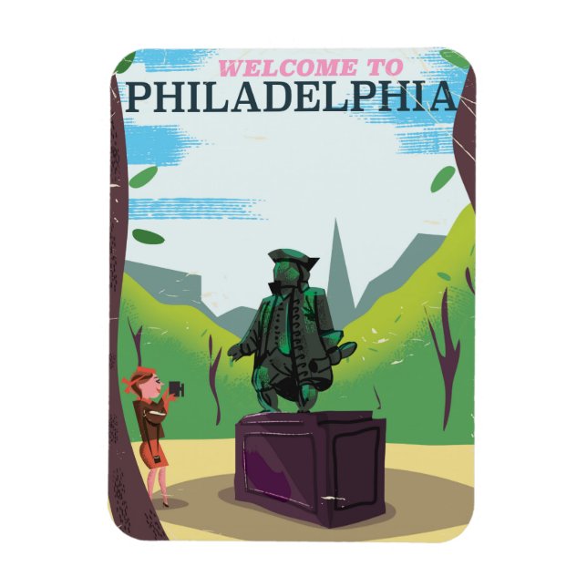 Benjamin Franklin Philadelphia Cartoon Magnet (Vertikal)