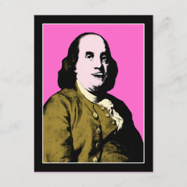 Benjamin Franklin Pop Art Style Postkarte
