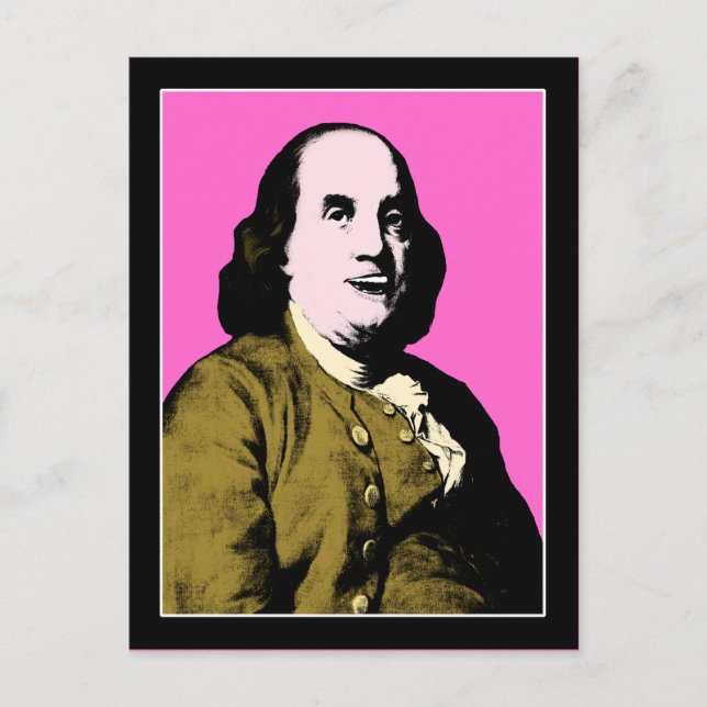 Benjamin Franklin Pop Art Style Postkarte (Vorderseite)