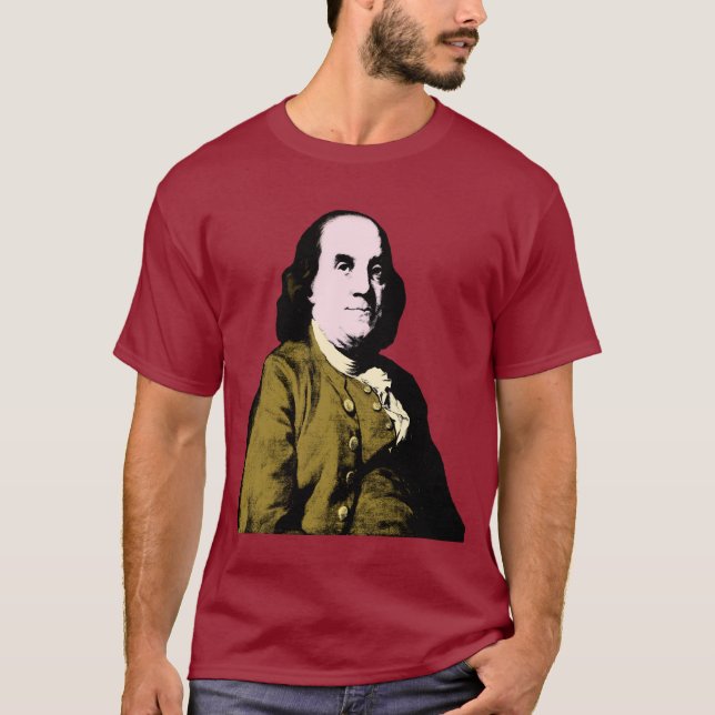 Benjamin Franklin Pop Art Style T-Shirt (Vorderseite)