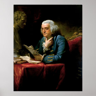 BENJAMIN FRANKLIN Portrait von David Martin Print Poster