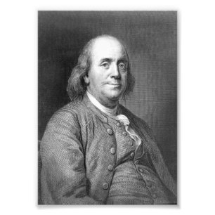 Benjamin Franklin Präsident Geschichtsporträt vo Fotodruck