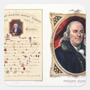 Benjamin Franklin Quadratischer Aufkleber