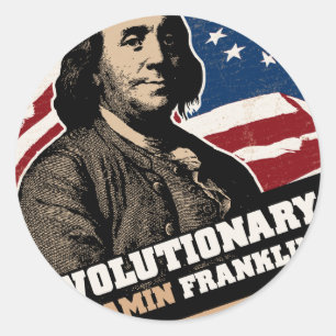 Benjamin Franklin-Revolutionärs-Aufkleber Runder Aufkleber