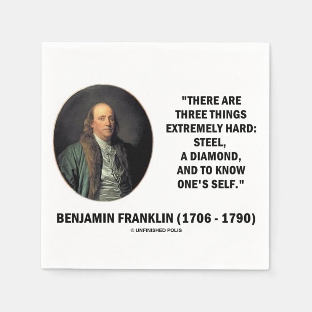 Benjamin Franklin Three Dinge Extrem Hard Serviette (Vorderseite)