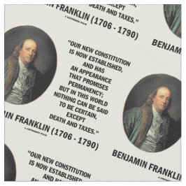 Benjamin Franklin-Todessteuer-Zitat Stoff