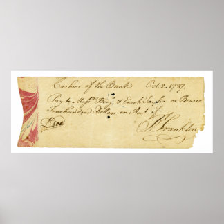 Benjamin Franklin Unterzeichnete Karo 2. Oktober 1 Poster
