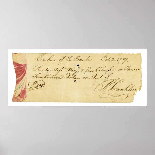 Benjamin Franklin Unterzeichnete Karo 2. Oktober 1 Poster (Vorne)