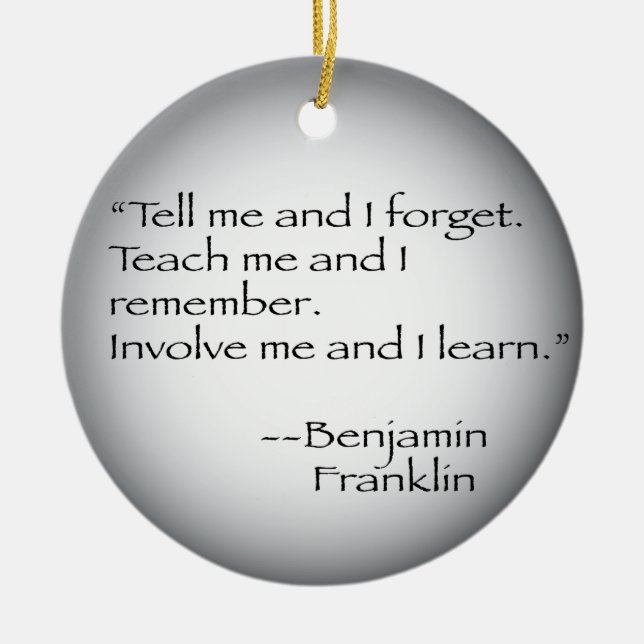 Benjamin Franklin-Zitat Keramikornament (Vorne)
