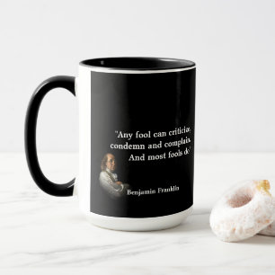 Benjamin Franklin Zitat über Narren Tasse
