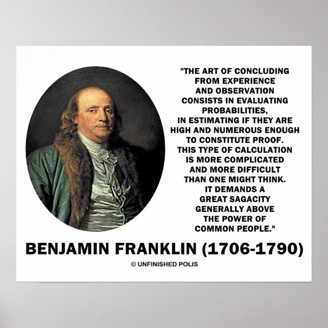 Benjamin Franklin zur Bewertung von Wahrscheinlich Poster (Vorne)