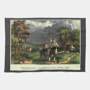 Benjamin Franklins Blitz mit dem Drachenexperiment Geschirrtuch