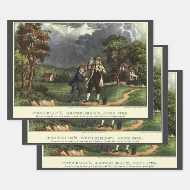 Benjamin Franklins Blitz- und Kiteverfahren Geschenkpapier Set (Set)