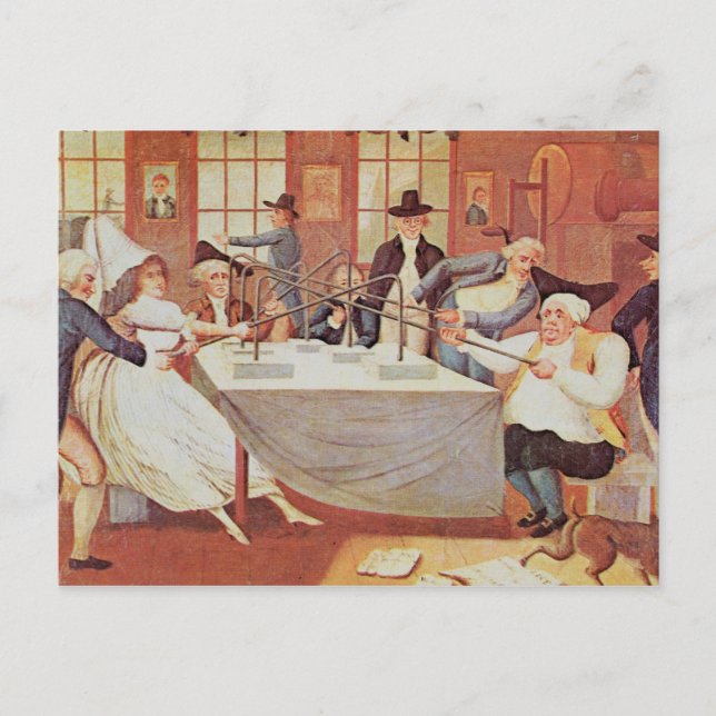 Benjamin Franklins Experimente mit Elektrizität Postkarte (Vorderseite)