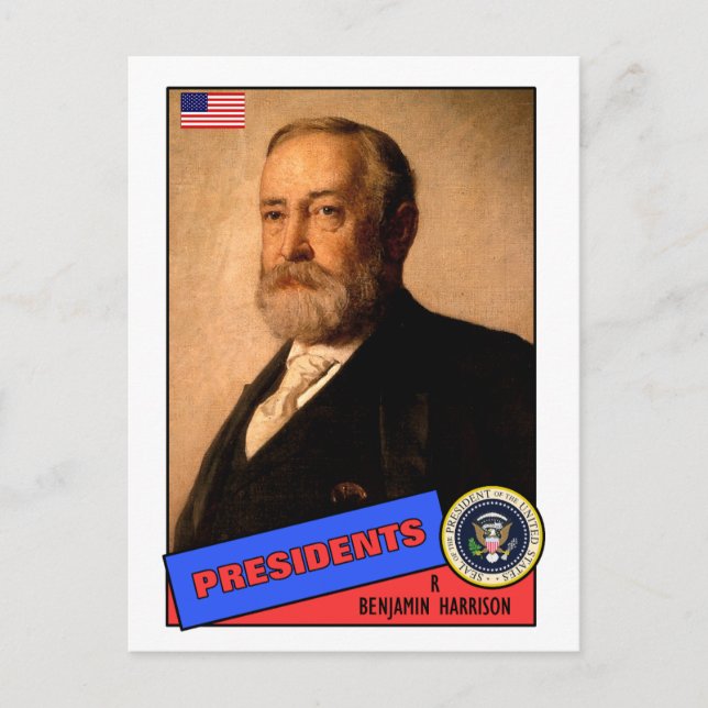 Benjamin Harrison Baseballkarte Postkarte (Vorderseite)