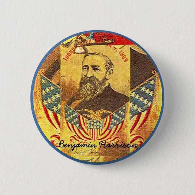 Benjamin Harrison - Knopf Button (Vorderseite)
