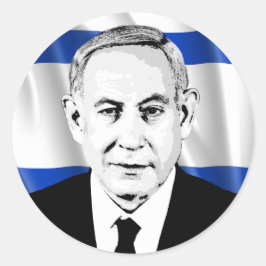 Benjamin Netanjahu, israelischer Premierminister Runder Aufkleber
