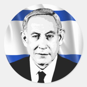 Benjamin Netanjahu, israelischer Premierminister Runder Aufkleber