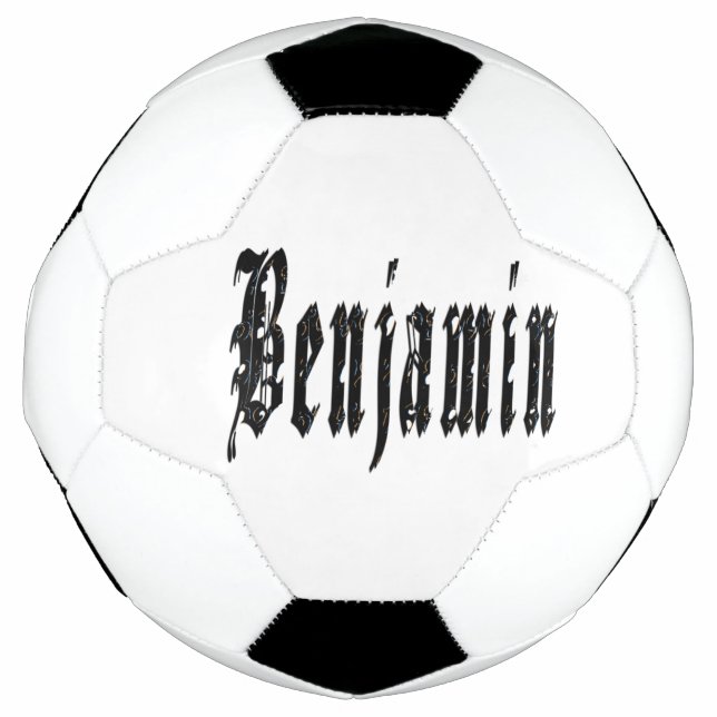 Benjaminname, schwarz, Fußball (Vorderseite)