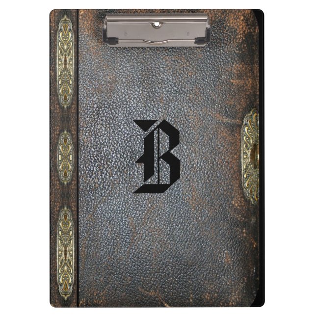 Benjura Old Book Style Cool Monogram Klemmbrett (Vorderseite)