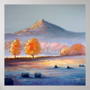 Bennachie Autumn Light Malposter drucken Poster
